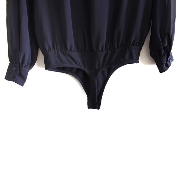 Express Sheer Long Sleeve Thong Bodysuit - Picture 7 of 9
